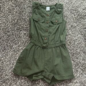 Old Navy Forest Green Kids Sleeveless Romper